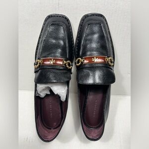 Tory Burch Perrine Logo Loafers Black Size 8.5